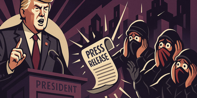 President Declares Antifa Officially Terrified Of Its Own Press Release