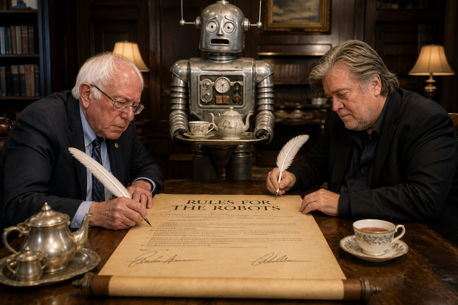 Bernie Sanders, Steve Bannon Form Unholy Alliance To Protect Humanity From Efficient Algorithms