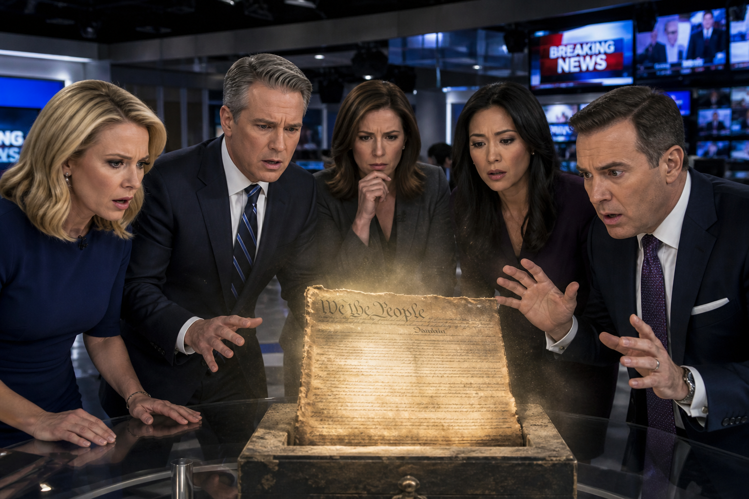 Local News Anchors Stumble Upon Dusty 'First Amendment' Document, Unsure How It Applies To Them