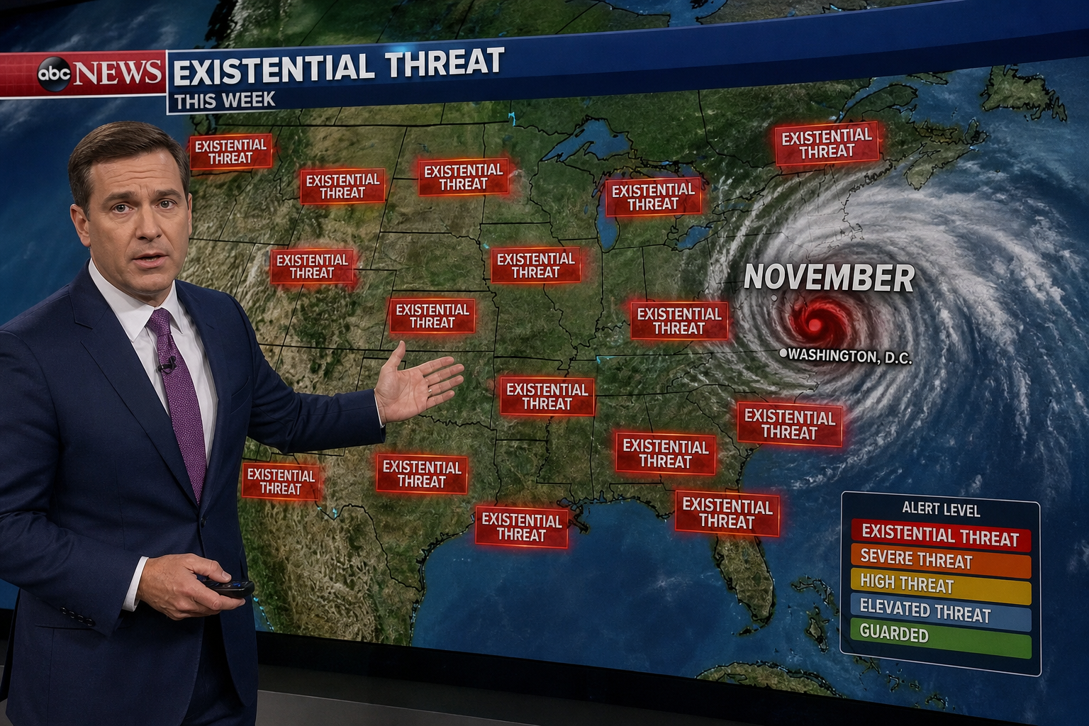 National Punditry Service Issues Severe Democracy Warning, Expected To Last Until Mid-November
