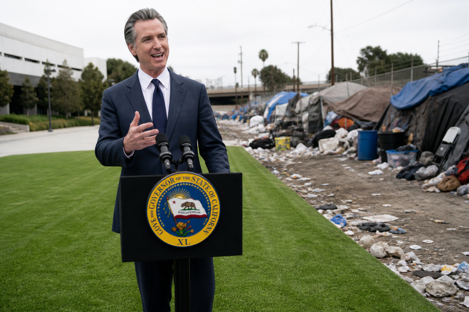 Governor Presiding Over Open-Air Fentanyl Market Calls Trump ‘Deranged’